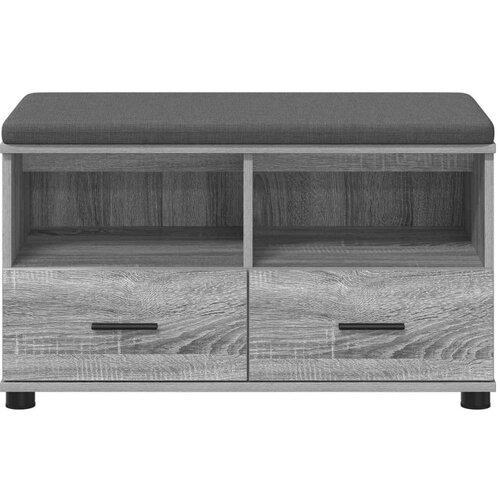  Klupa za hodnik s jastukom Siva Sonoma 80 x 38 x 46 cm Slike