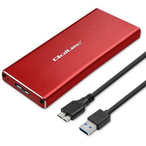 Qoltec 51831 Enclosure | M.2 SSD drive | SATA | NGFF| USB 3.0 | Super speed 5Gb /s | 2TB | Red Cijene