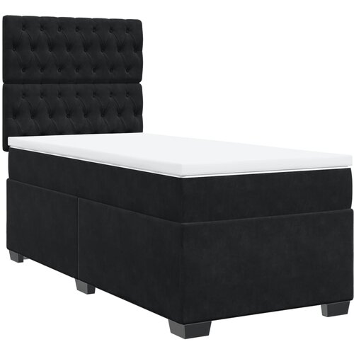 Maison Chic Box spring postelja - Vzmetna postelja z vzmetnico črna 100x200 cm žamet SL24599, (21879637) Cene