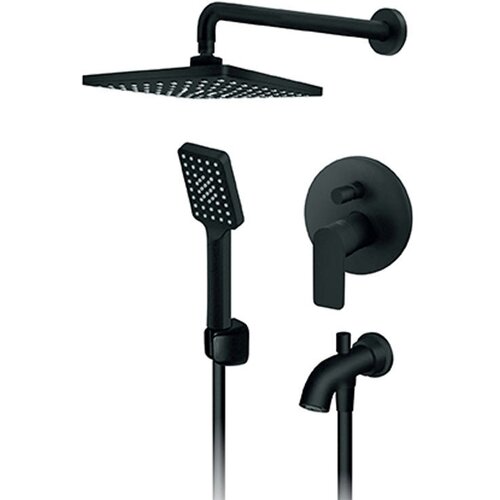Rosan S2 black uzidna baterija sa izlivom, zidnim tušem 210x210mm i ruč tuš Cene