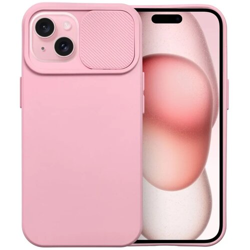  Gumijasti / gel etui Slide za Apple iPhone 15 (6.1&amp;quot;) - roza Slike