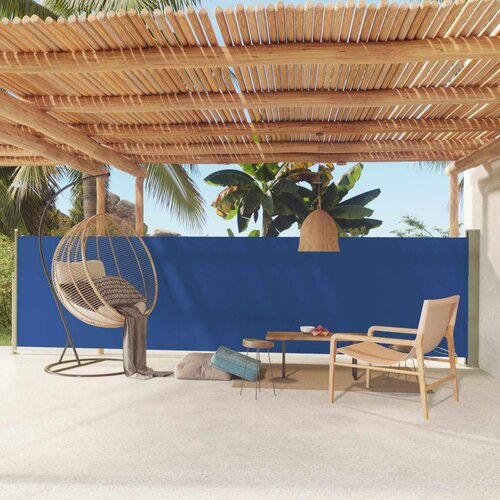 vidaXL Uvlačiva bočna tenda za terasu 140 x 600 cm plava Cijene