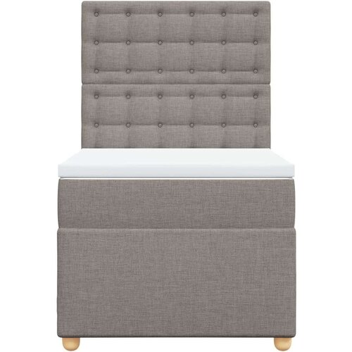  Krevet s oprugama i madracem smeđesivi 90x200 cm od tkanine Slike