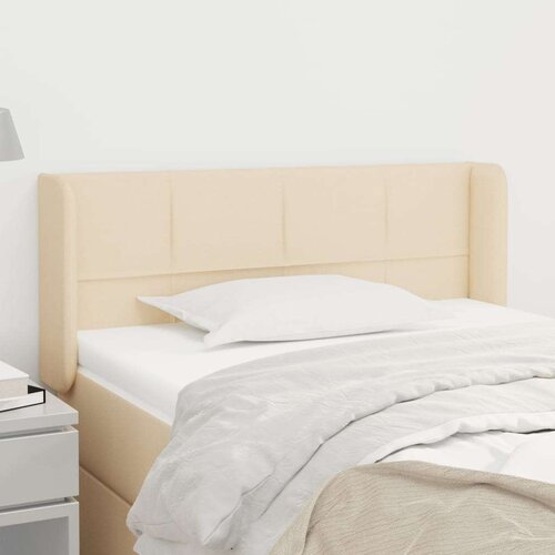  Vzglavje z u&amp;scaron;esi krem 103x16x78/88 cm blago, (20736013) Slike