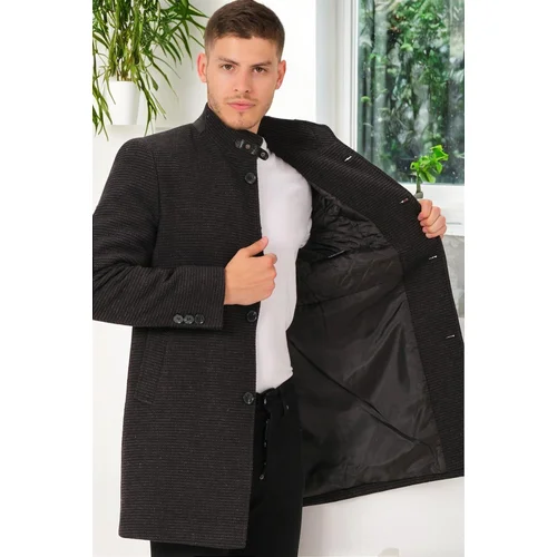 Dewberry PLT8367 MEN'S COAT-STRAIGHT LIGHT ANTHRACITE