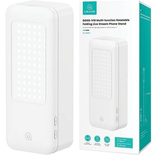 Usams VEČFUNKCIONALNO DRŽALO ZA TELEFON Z LED SVETILKO ZA NAMIZO, BEL, (22007594) Cene