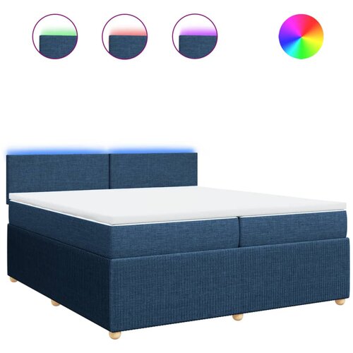 vidaXL Box spring postelja z vzmetnico modra 200x200 cm blago, (21306289) Cene