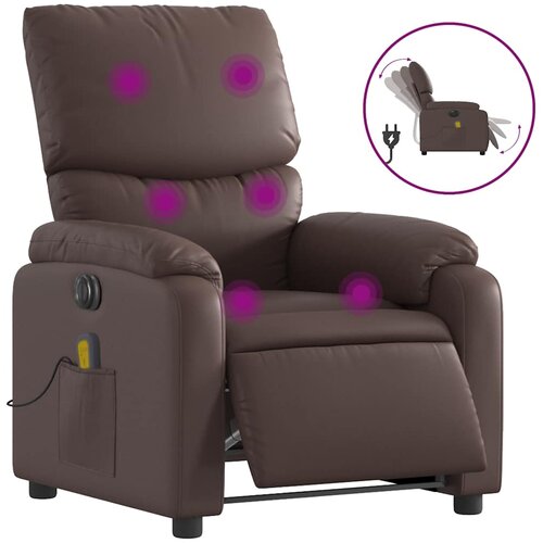Maison Chic Električni masažni naslanjač - Relax naslanjač rjavo umetno usnje, (22134766) Cene