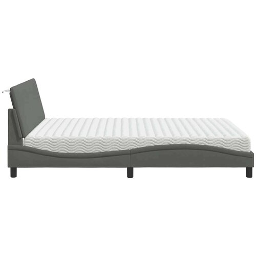  Krevet s madrac svjetlosivi 160x200cm tkanina Slike
