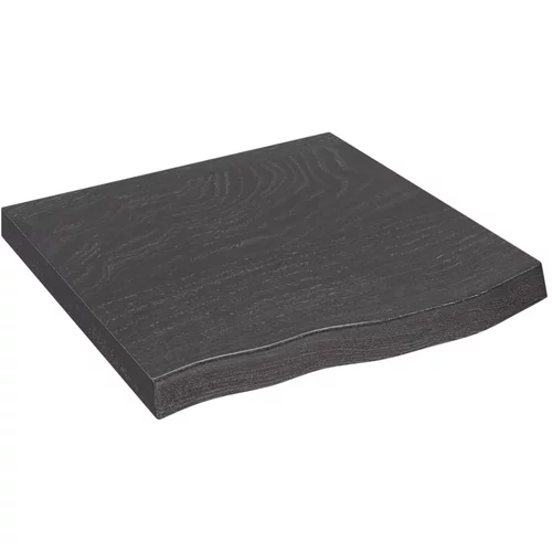 vidaXL Mizna plošča temno siva 60x60x6 cm obdelana trdna hrastovina, (20818447)
