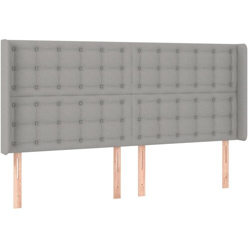 Maison Chic vzglavna omarica - nočna omarica - posteljna omarica z u&amp;scaron;esi svetlo sivo 203x16x118/128 cm blago, (21712521) Slike