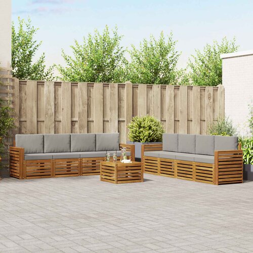  Set vanjskih sofa 9 kom. Prirodna i svjetlosiva Cene