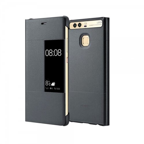 Huawei original preklopna torbica s-view za P9 temno siva z okenčkom Slike