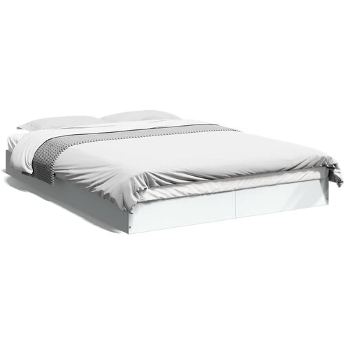 VidaXL Posteljni okvir be 135x190 cm inženirski les Slike