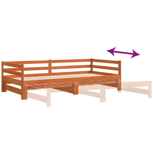 Dnevni krevet na razvlačenje bez madraca 90x190 cm masivno drvo Slike