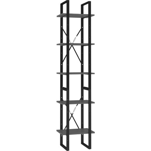 Maison Chic Knjižna omara - Knjižni regal 5-nadstropna siva 40x30x175 cm inženirski les, (21725898) Cene