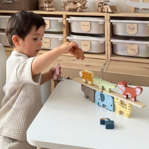 Tooky Toy drvene kocke: Montessori slagalica životinja, 9 el. Slike
