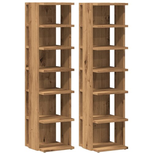 Maison Chic Omarica za obutev - Kopa za čevlje 2 kosa artisan hrast 28x27x102 cm inž. les, (21777632) Cene