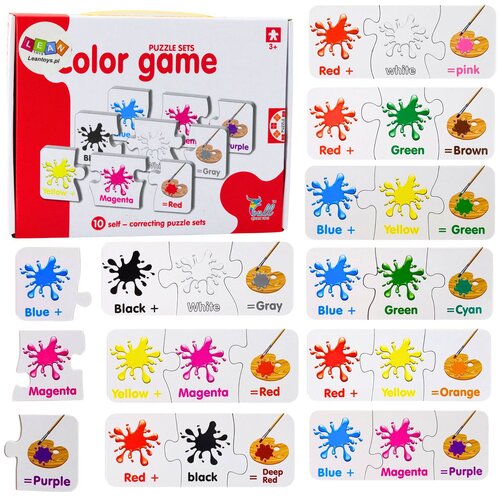 Puzzle Educational English Colors 10 Connections Slike
