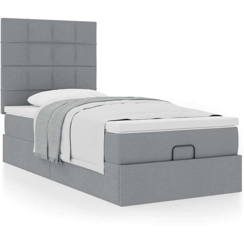 vidaXL otomanski okvir kreveta s madraca svijetlosivi 80x200cm tkanine Cene