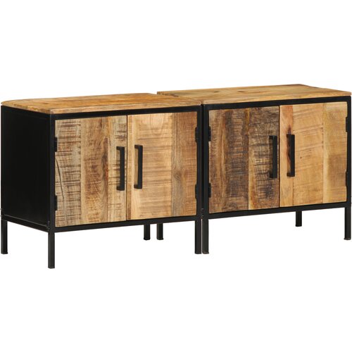 VidaXL noćni ormarići 2 kom 50x30x45 cm čvrsto drvo grubo mango Slike