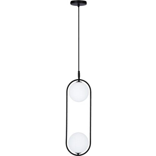 Candellux Lighting Črna viseča svetilka s steklenim senčnikom 18,5x15 cm Cordel - Candellux Lighting Slike