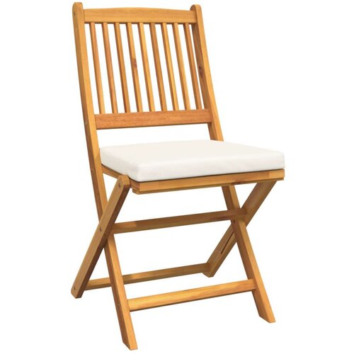 vidaXL Naravni les in kremno bela Akacijev les s poliester blazinami Cene