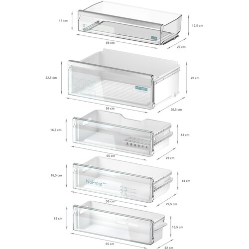 Siemens KB96NVFE0 Vgradna kombinacija, hladilno-zamrzovalna fiksni panel, tehnologija NoFrost Slike