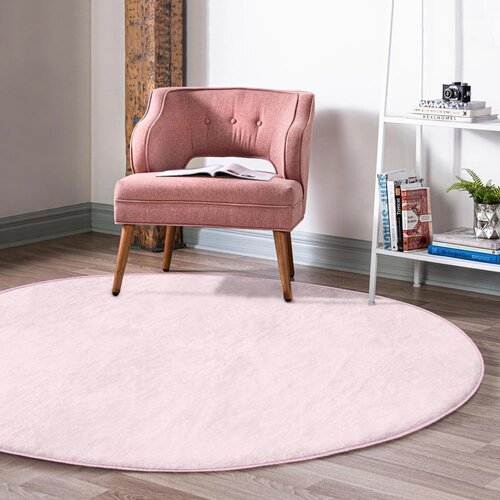Mila Home Svijetlo ružičasti periv/pogodan za robotski usisavač okrugli tepih &amp;oslash; 120 cm Comfort &amp;ndash; Slike