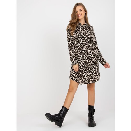 RUE PARIS Dress-TO-SK-1103-19.01X-black-beige Slike