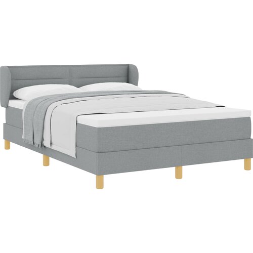 vidaXL Postelja z vzmetnico Svetlo siva 140x190 cm Tkanina Cene