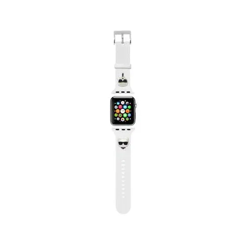 Karl Lagerfeld Silikonski pašček za uro KLAWMSLCKW za Apple Watch 38 / 40 mm - Heads bel