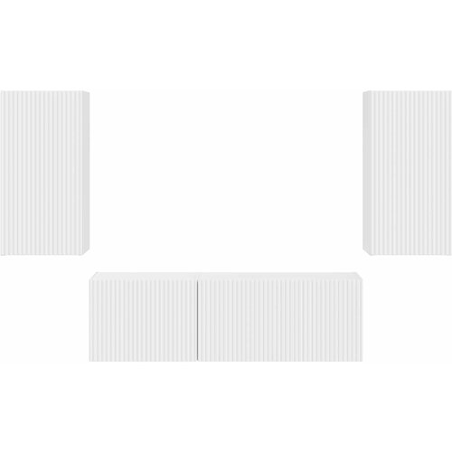  Set zidnog ormarića za TV Zidne 4 pcs Bijelo Konstruirano drvo Slike