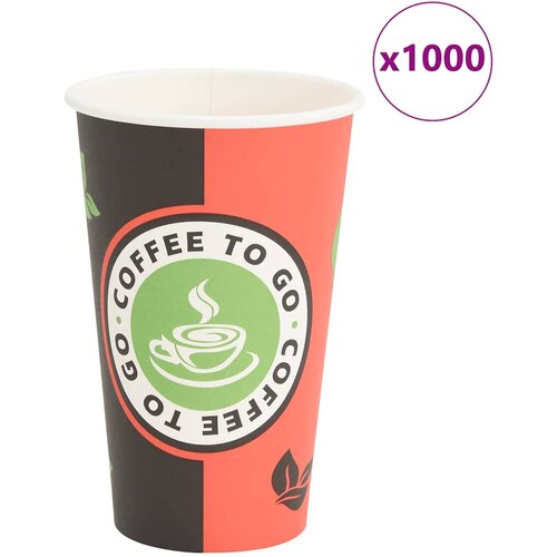 vidaXL Papirnate &scaron;alice za kavu 1000 kom 16 oz 400 ml crvene i crne Cijene