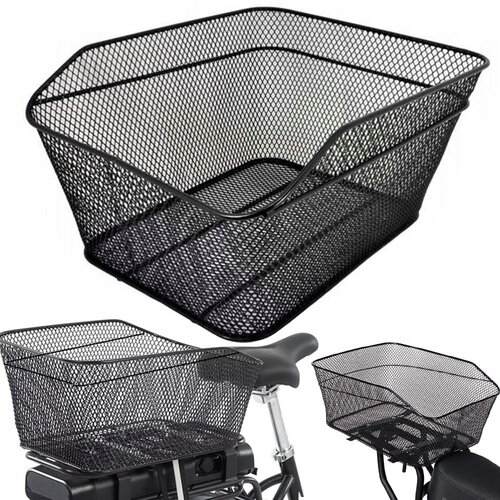 Metalna košara za bicikl za prtljažnik crna 33cm Cijene