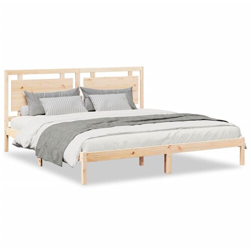  Dugi okvir kreveta bez madraca 200 x 210 cm masivno drvo Slike