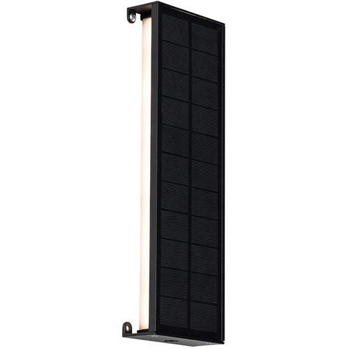 QAZQA Zunanja stenska svetilka črna 30 cm vključno z LED 4-stopenjsko zatemnitvijo s sončno energijo - Serena Slike
