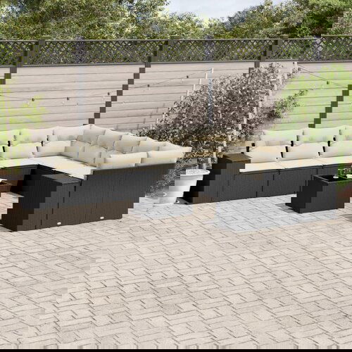 vidaXL 11-dijelni set vrtnih sofa od poliratana s jastucima crni Cijene