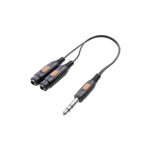 SpeaKa Professional JACK audio Y-adapter 1x JACK\, moški 6.35mm/2x JACK\, ženski 6.35mm\, črn, (20411477) Cene