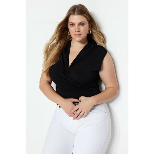 Trendyol Curve Plus Size Blouse - Black - Fitted