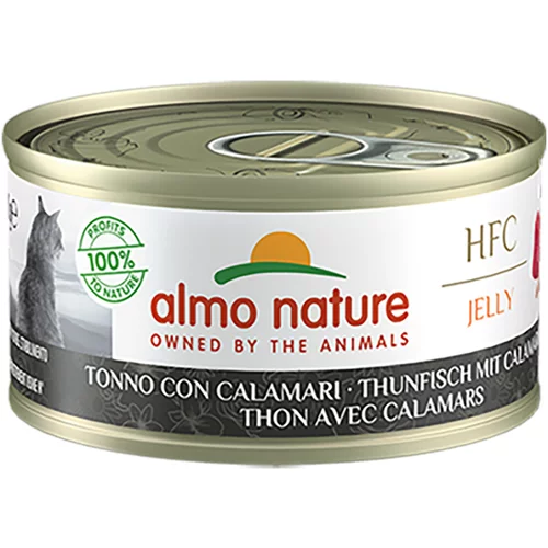 Almo Nature Ekonomično pakiranje HFC Natural 24 x 70 g - HFC tuna s lignjama u želeu