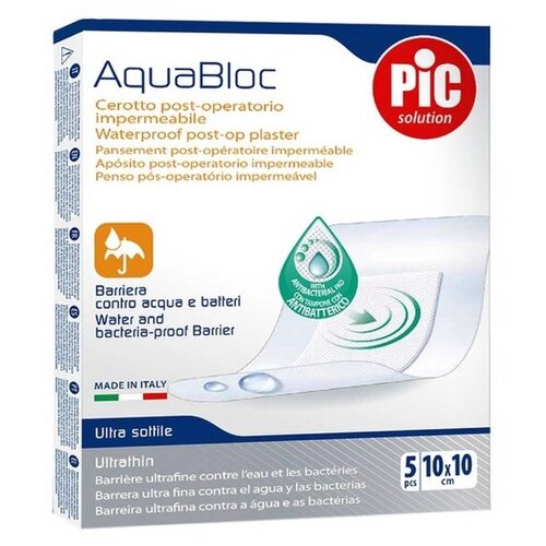Pic Solution Aquabloc samolepljive komprese, 10x10cm, 5 komada Slike
