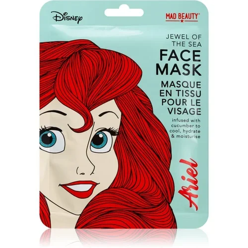 Mad Beauty Disney Princess Ariel vlažilna tekstilna maska z izvlečki kumarice 25 ml