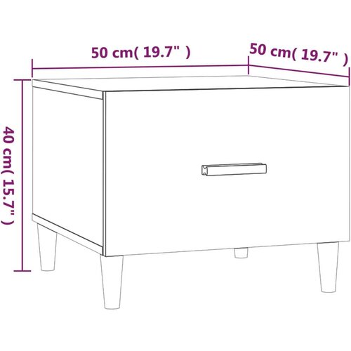 vidaXL Klubska mizica črna 50x50x40 cm konstruiran les Cene