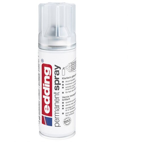  LAK U SPREJU 200ML PERMANENTNI EDDING 5200994 CLEAR SJAJ Slike