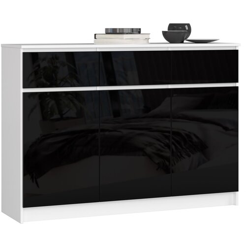 AKORD KOMODA K140 3D 3SZ CLP ČRNA SJAJ, (21703198) Slike