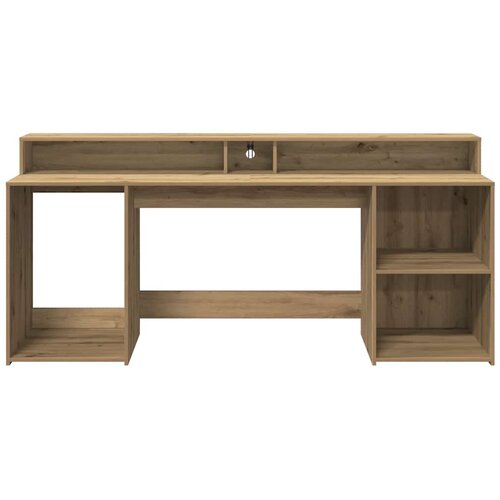  Radni stol s LED svjetlima 200x55x91 cm konstruirano drvo Slike