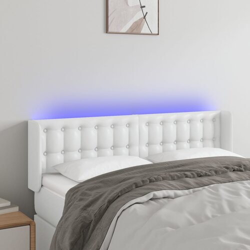 LED uzglavlje bijelo 147x16x78/88 cm od umjetne kože Cijene