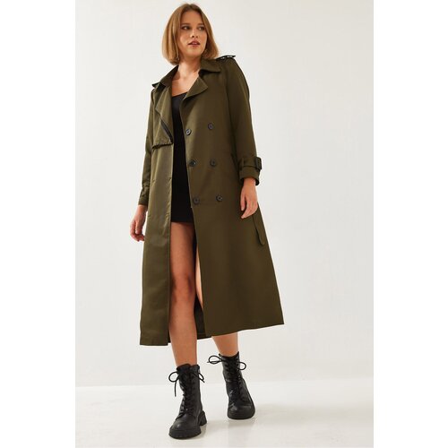 Bianco Lucci Women's Garni Windbreaker Detail Flap Trench Coat 2488 Cijene