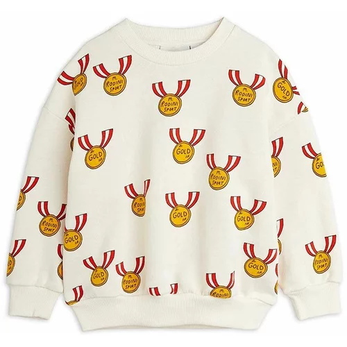 Mini Rodini Otroški bombažen pulover bež barva